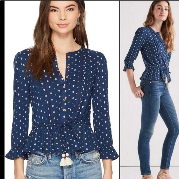 Lucky Brand Tops - Lucky Brand Boho Top with Tassels size Medium